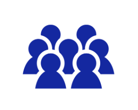 a dark blue graphic image of seven non descript people to represent the membership growth benefits of GradLeaders Career Center 