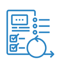 light blue graphic image of a list of tasks checked of representing CareerTracker task management capabilities in GradLeaders Career Center