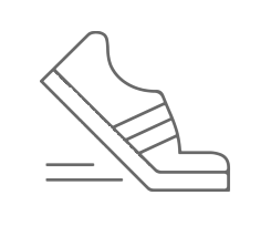 grey track shoe to represent the tracking and reporting capabilities of GradLeaders Athletics