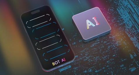 Bot AI and AI text and photo of a cell phone 